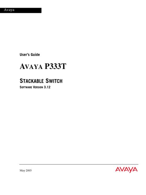 avaya cajun switch pdf manual